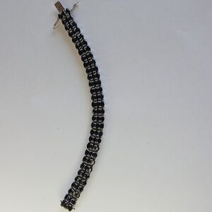 Black Tourmaline Three-Row Bracelet